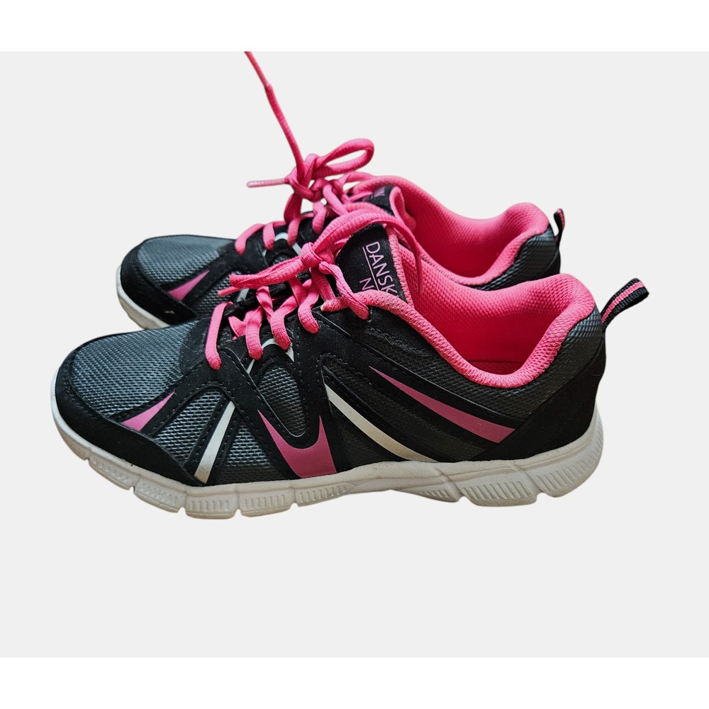 Danskin Now Lace Up Running Shoes Sneakers Lightweight Womens 6 Black Pink EUC